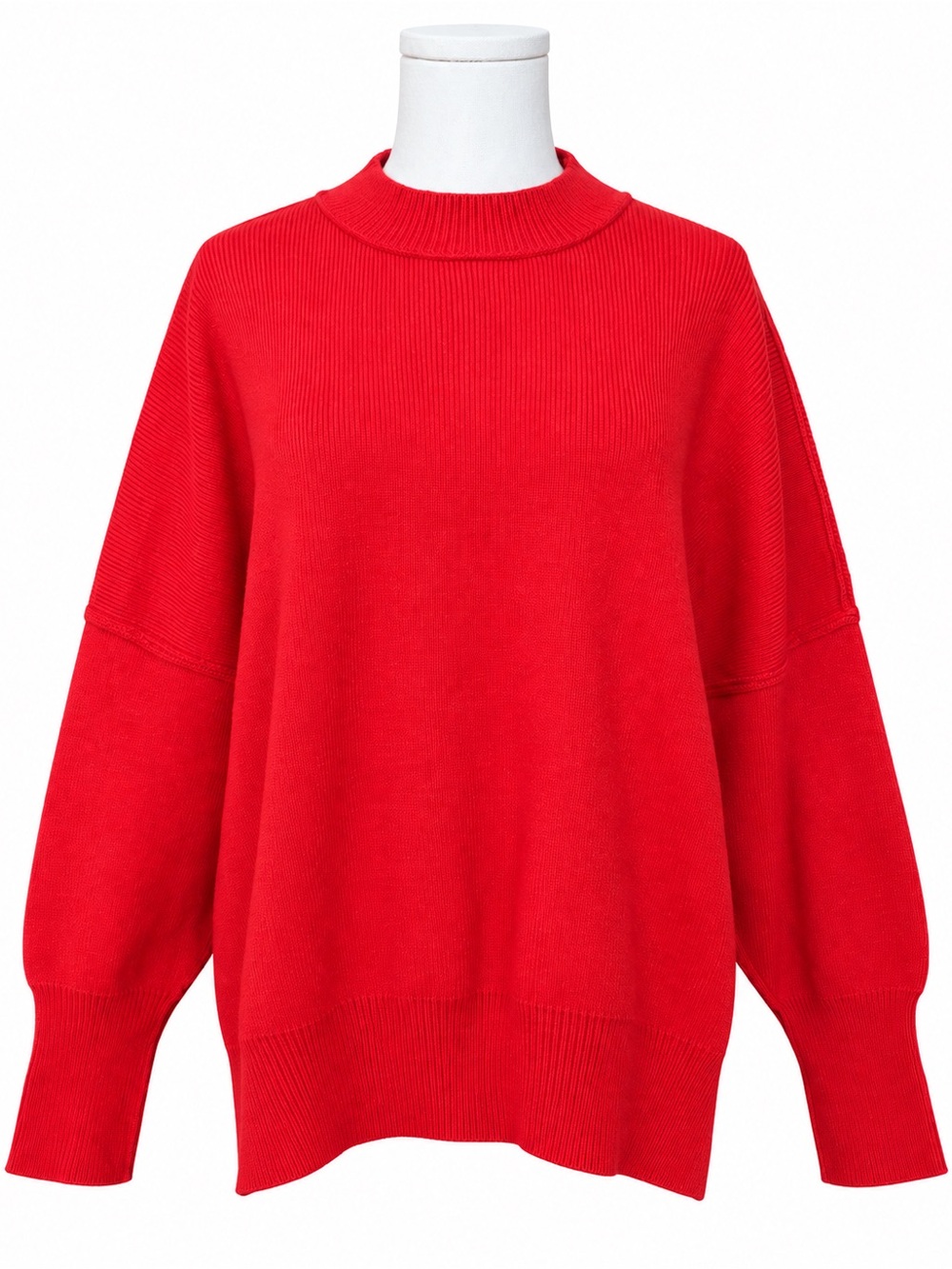 Boutique Relaxed Red Crewneck Sweater